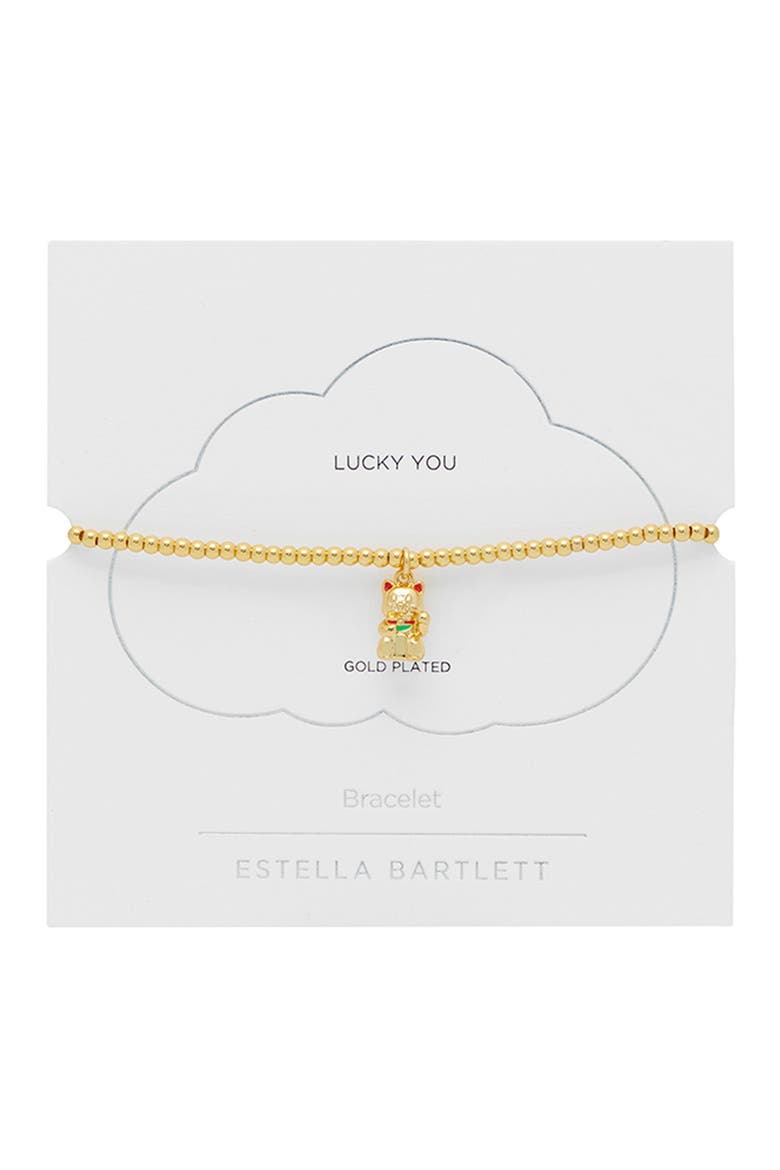 Lucky Cat Sienna Stretch Bracelet, Alternate, color, GOLD