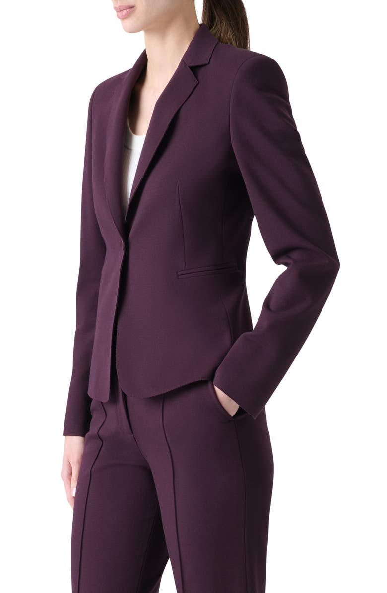 Akris punto Signature Jersey Blazer, Alternate, color, Blackberry