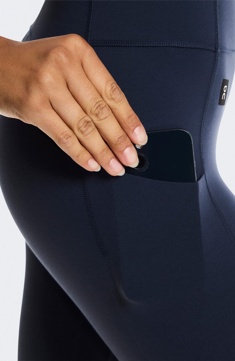 On High Waist 7/8 Studio Tights, Alternate, color, Navy
