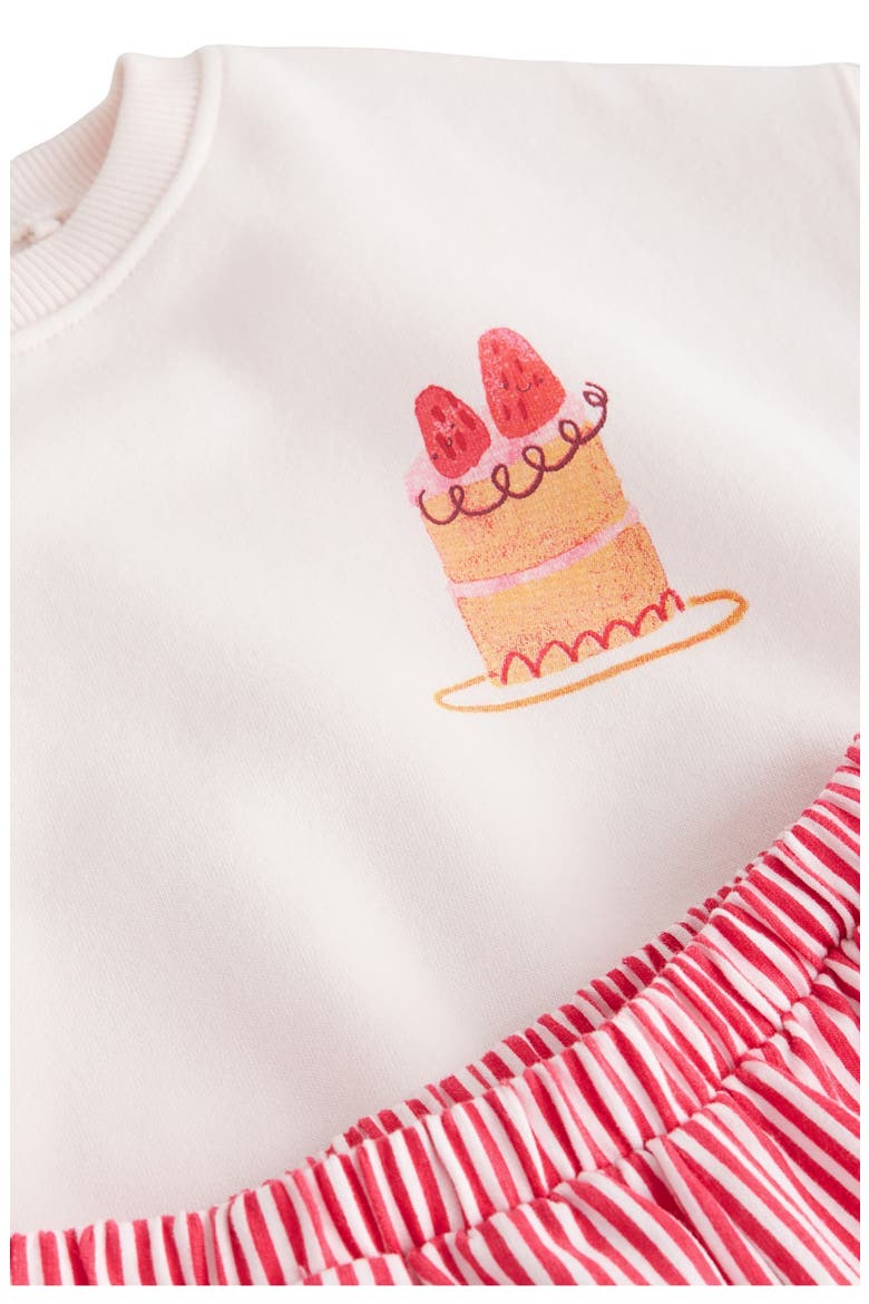 Kids' Pink Cake Graphic Sweatshirt & Barrel Leg Joggers, Alternate, color, PINK
