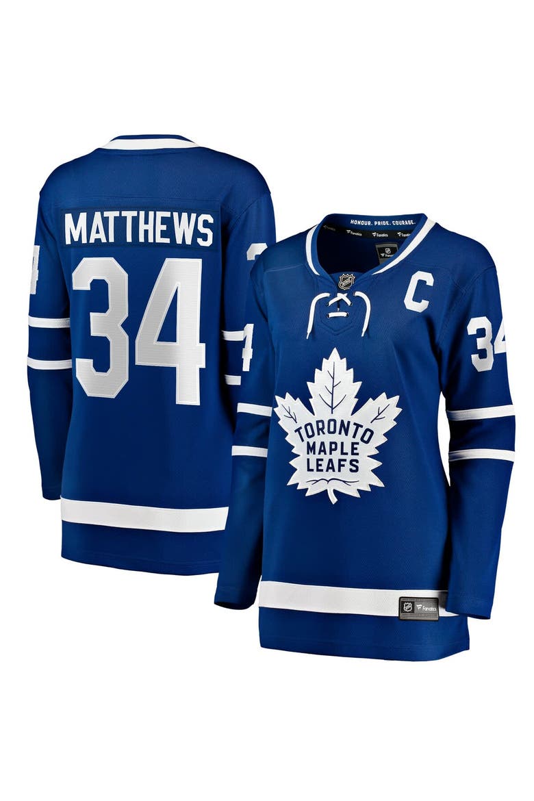 Women's Fanatics Auston Matthews Blue Toronto Maple Leafs Captain Patch Home Breakaway Player Jersey, Alternate, color, Blue