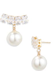 Tasha CZ & Faux Pearl Drop Earrings