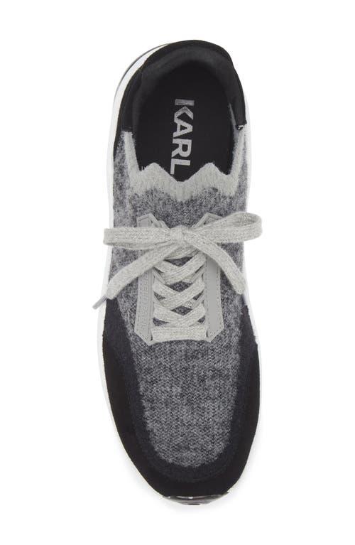 Karl Lagerfeld Paris Carsyn Knit Sneaker In Grey/black