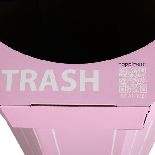 Happimess Fleur 25-gallon Classic Disposable Corrugated Cardboard Event Trash Can And Recycling Bin In Purple