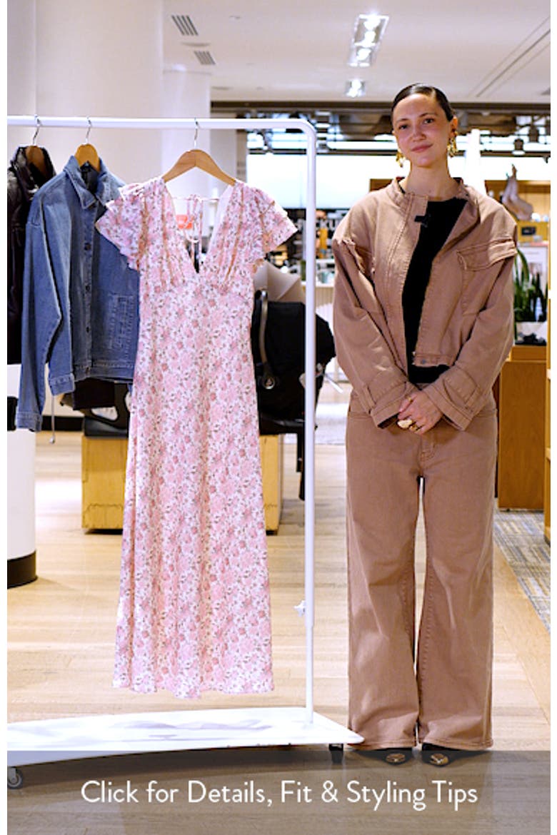 Vienna Floral Flutter Sleeve Maxi Dress video