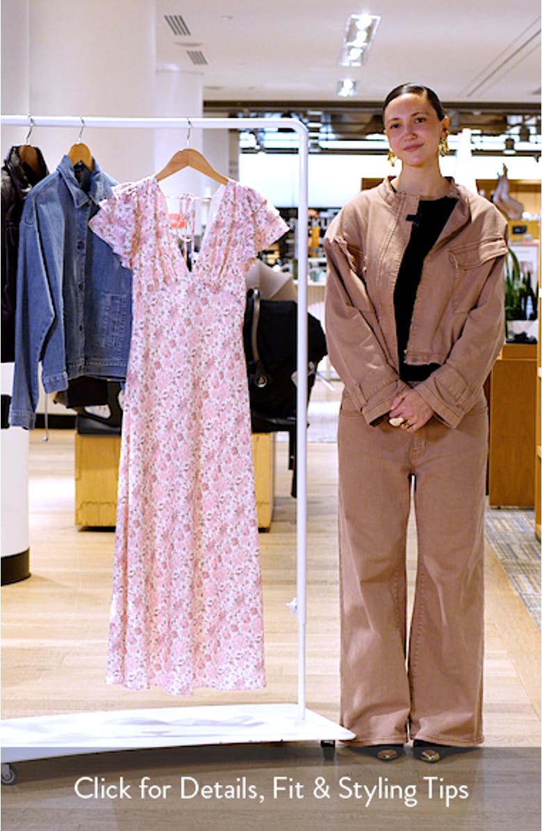 Vienna Floral Flutter Sleeve Maxi Dress, sales video thumbnail