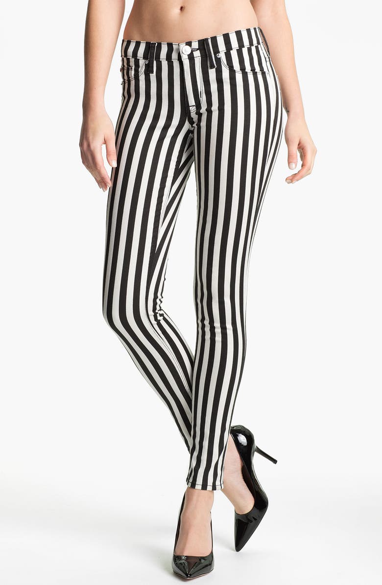 Hudson Jeans 'Krista' Stripe Super Skinny Jeans, Main, color,