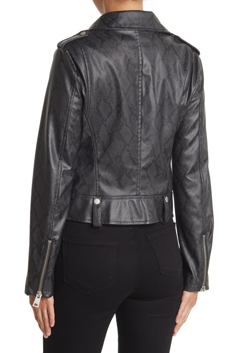 Levi's® Faux Leather Moto Jacket, Alternate, color, BK ELC BLU
