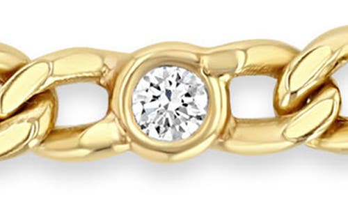 Zoë Chicco 14k Yellow Gold Floating Diamonds Diamond Curb Link Chain Bracelet In Yellow Gold