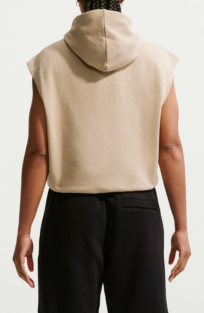 Nike Phoenix Cap Sleeve Cotton Blend Hoodie, Alternate, color, Linen/ Sail