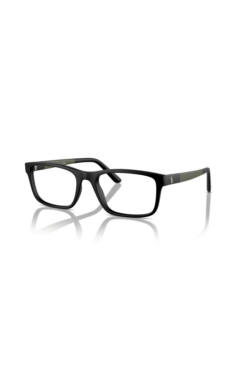 55mm Rectangle optical glasses, Main, color, Black