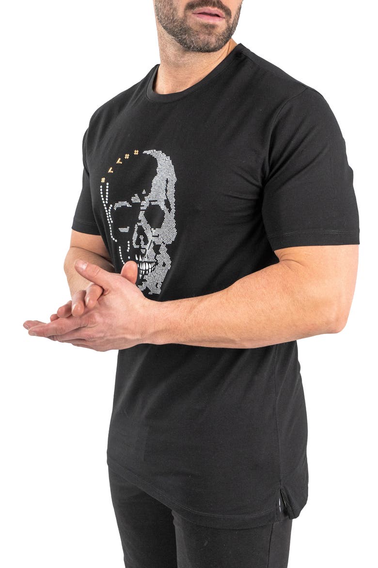 Stone Skull Cotton Graphic T-Shirt, Alternate, color, BLACK