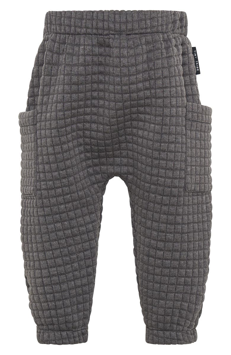 TINY TRIBE Waffle Knit Slouch Joggers, Alternate, color, Grey