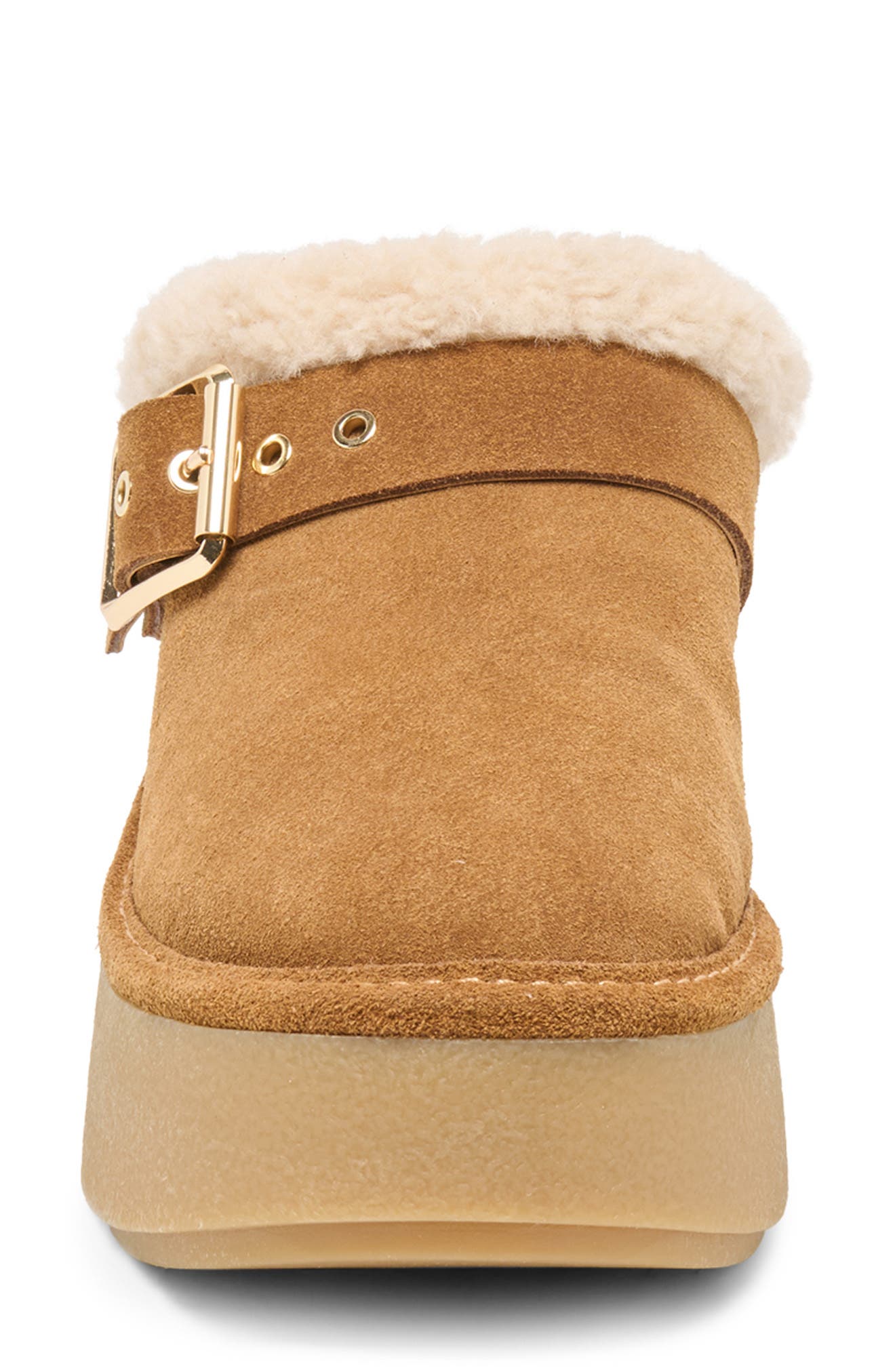 Oslo Plush Platform Mule, Alternate, color, LIGHT BROWN SUEDE