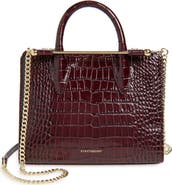 Strathberry Mini Croc Embossed Leather Tote
