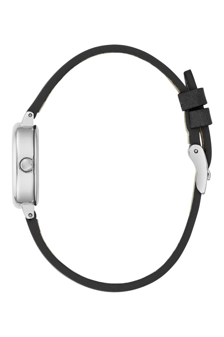 Oblong Crystal Marker Watch, 21mm, Alternate, color, BLACK
