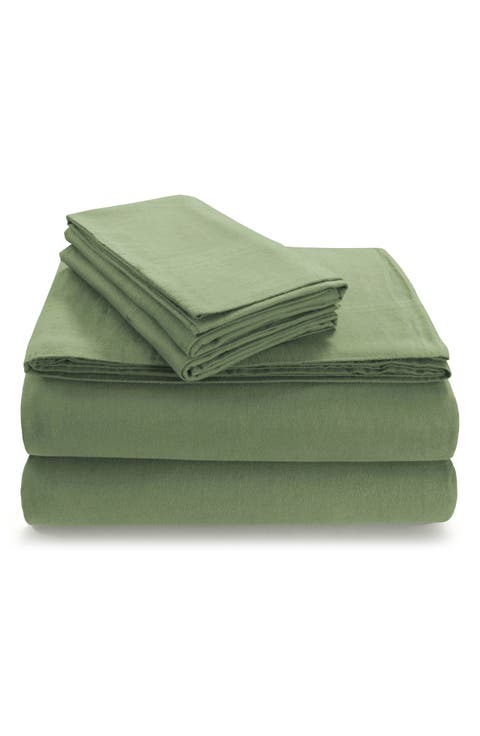 Solid Flannel Sheet Set