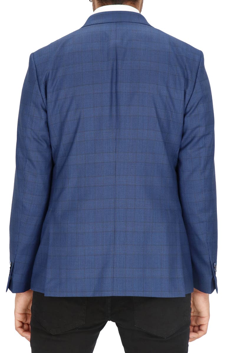 Scotch & Soda Blue Plaid Stretch Wool Sport Coat, Alternate, color, 