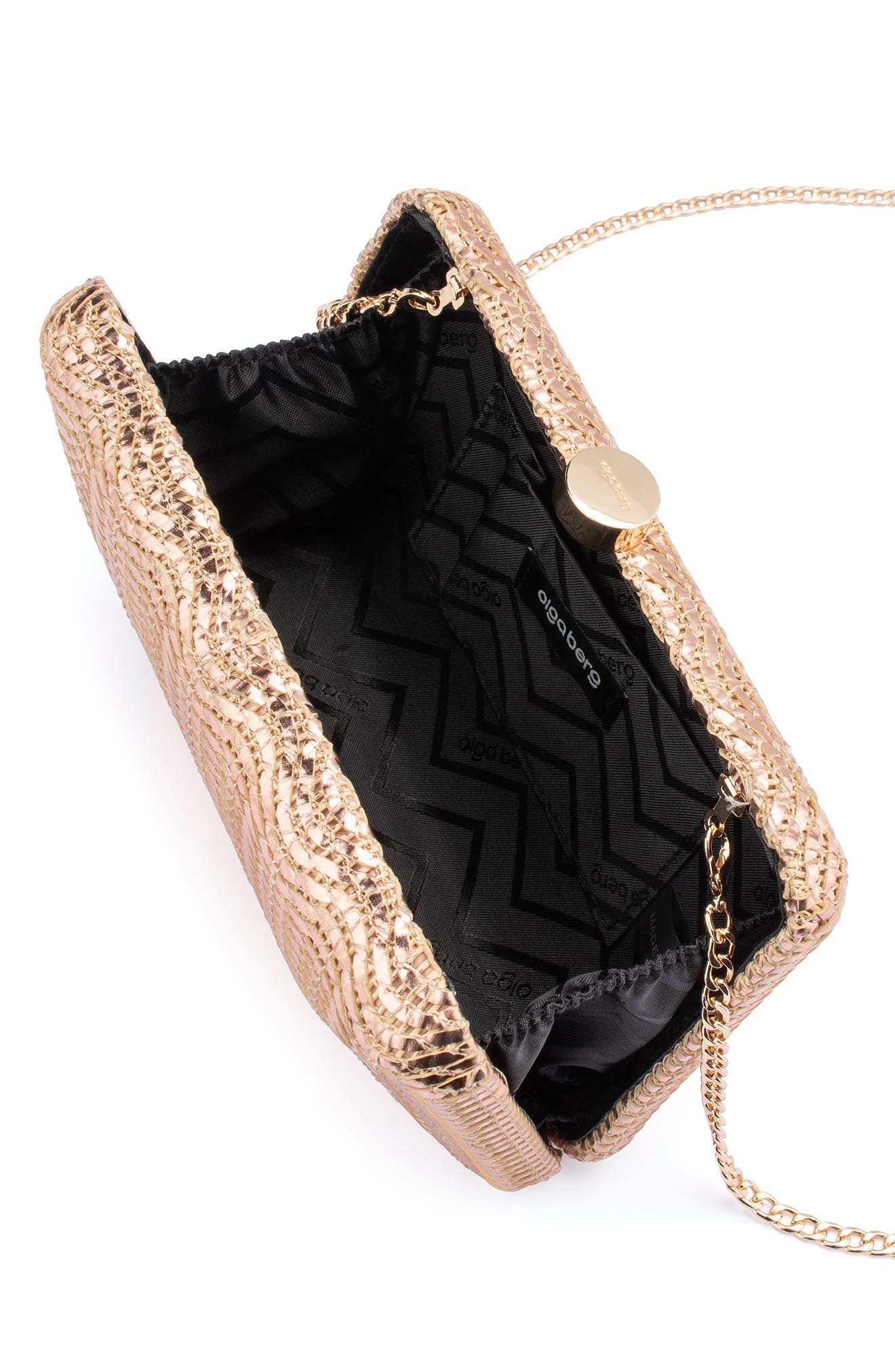 Olga Berg Hannah Textured Faux Leather Clutch, Alternate, color, 