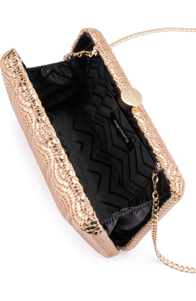 Olga Berg Hannah Textured Faux Leather Clutch, Alternate, color,