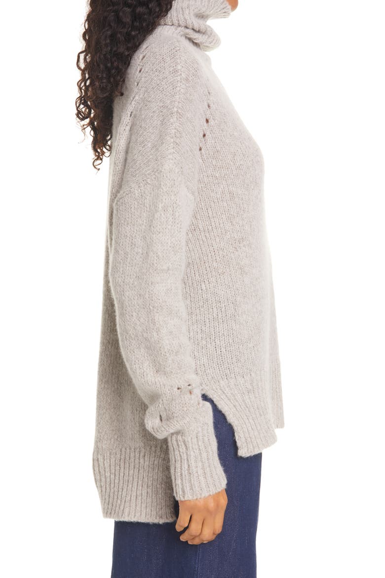 Wool & Cashmere Turtleneck Sweater, Alternate, color, GREY