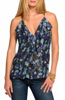 Ramy Brook Rosemarie Metallic Silk Blend Sleeveless Top