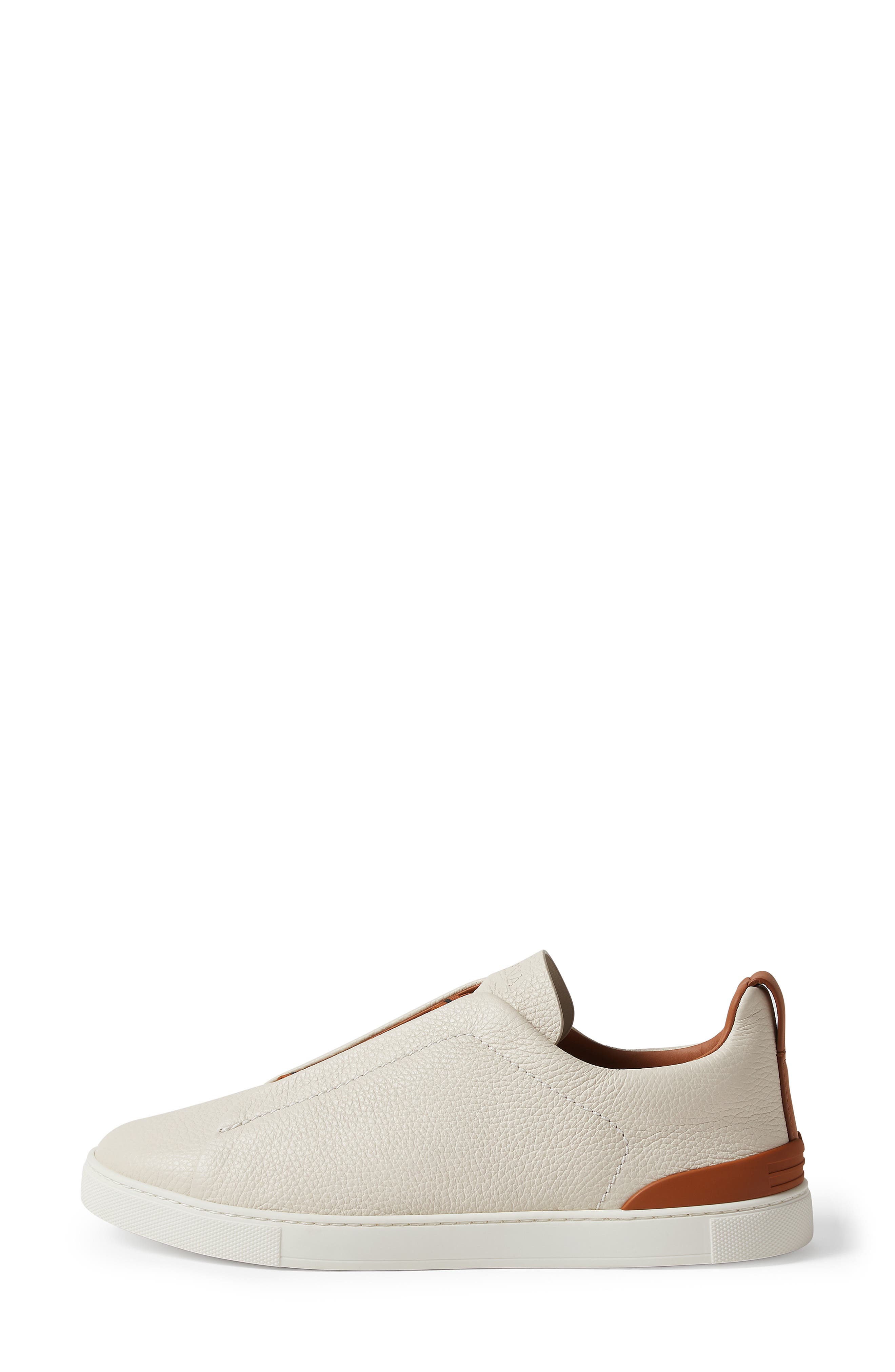 Triple Stitch™ Leather Slip-On Sneaker, Alternate, color, WHITE