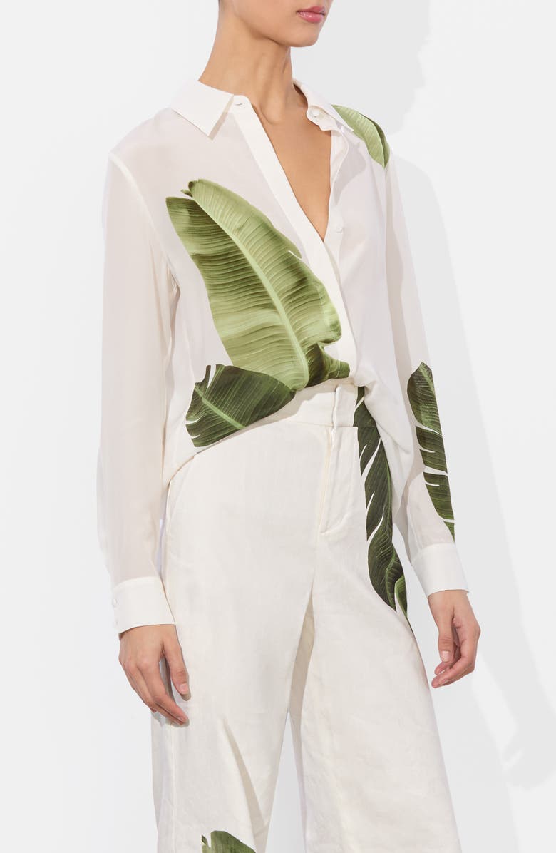 Alice + Olivia Willa Print Silk Shirt, Alternate, color,