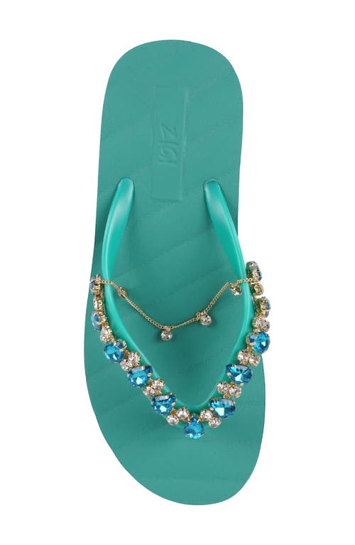 Shop Zigi Quigley Platform Flip Flop In Aqua