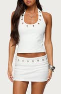 EDIKTED Havana Grommet Trim Halter Top