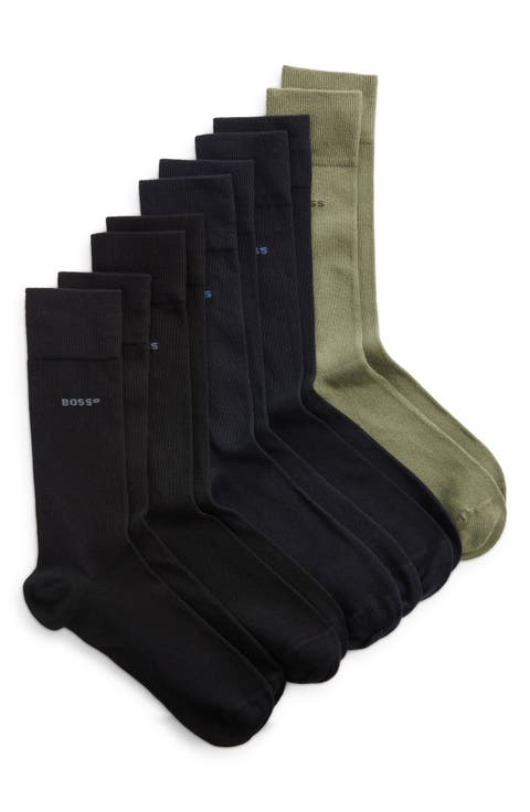 Assorted 5-Pack Solid Cotton Blend Dress Socks