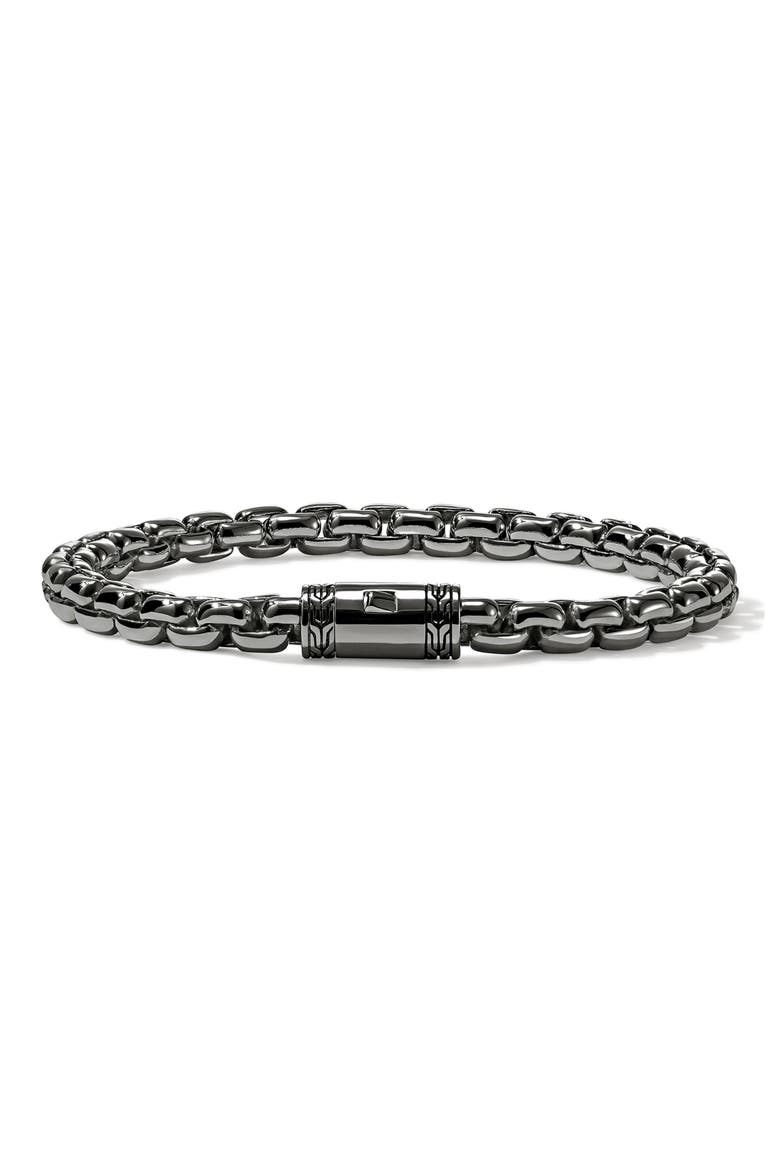 Box Chain Bracelet, 6mm, Alternate, color, DARK SILVER