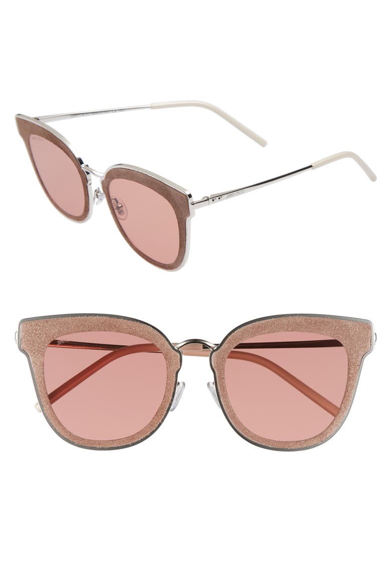 Niles 63mm Oversize Cat Eye Sunglasses, Main, color, SILVER BEIGE