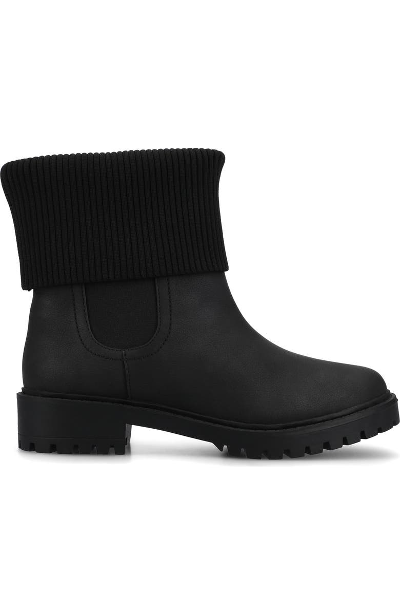 Journee Collection Isabeau Knit Collar Chelsea Boot - Wide Width Available, Alternate, color, Vintage/ Black