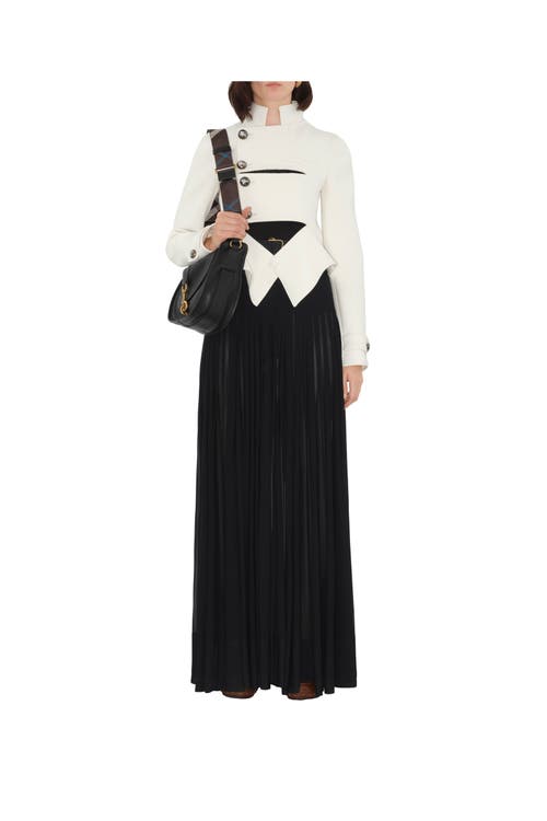 Burberry Stretch Cotton Blend Tailored Jacket In Off White