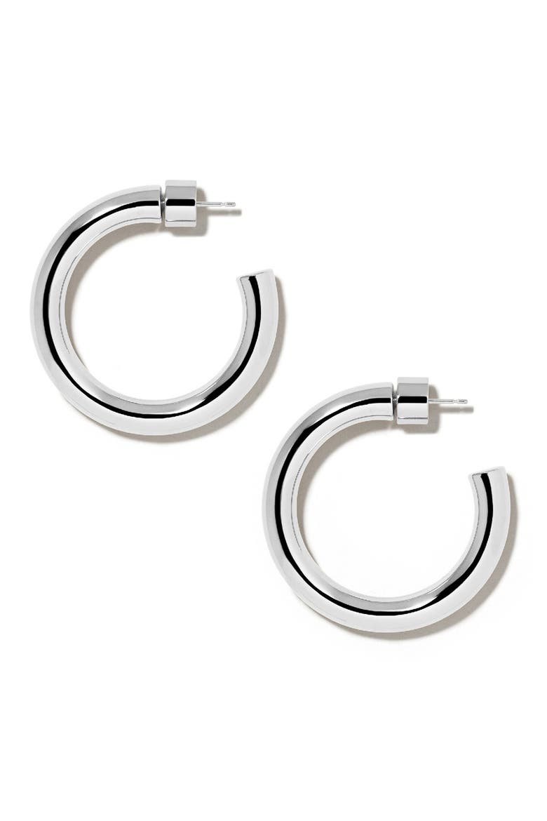Natasha Mini Hoops, 1-Inch (Nordstrom Exclusive), Main, color, SILVER