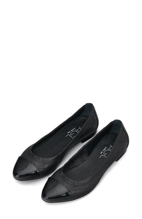 Agl Attilio Giusti Leombruni Agl Naomi Quilted Cap Toe Ballet Flat In Nero-nero