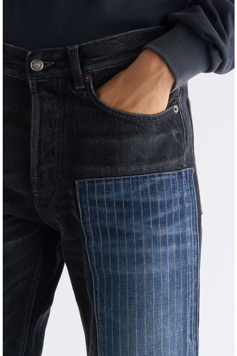 2010 M Patchwork Straight Leg Jeans, Alternate, color, BLACK