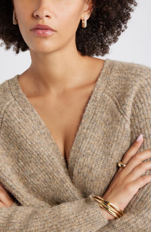 Open Edit Pavé Rectangle Huggie Hoop Earrings In Gold