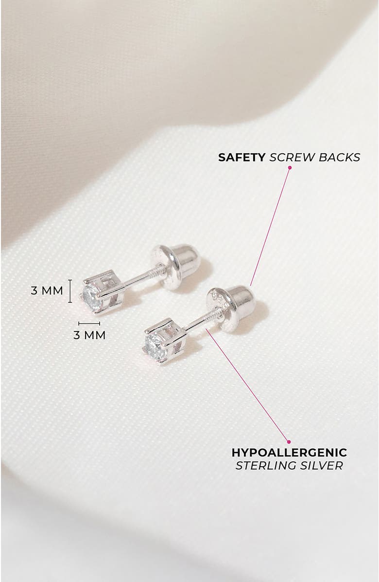 In Season Jewelry Traditional Prong Set Earrings, Alternate, color, Silver