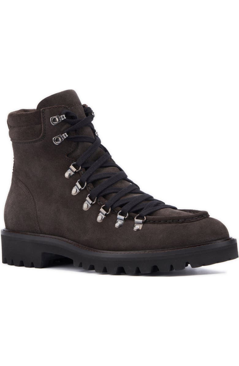 Aquatalia Gustavo Zip Combat Boot, Main, color, Smoke Brown