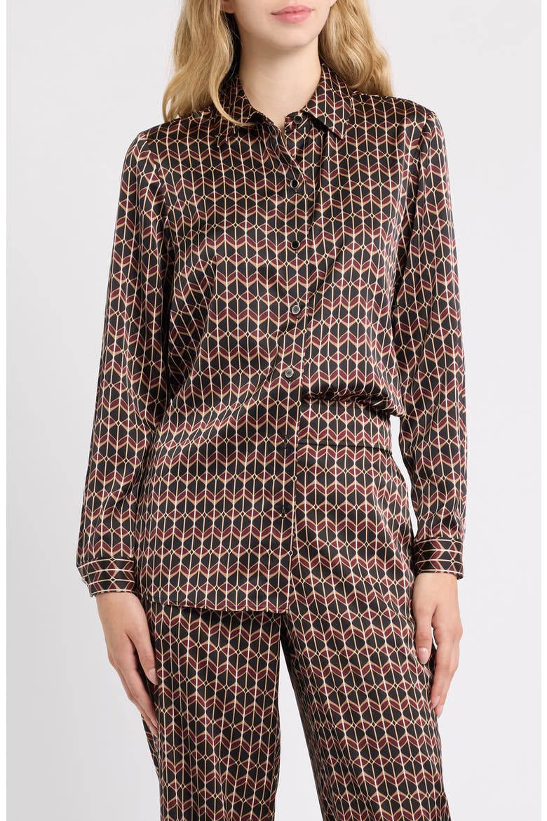 Printed Long Sleeve Button Front Shirt, Main, color, ANNE BLACK MULTI