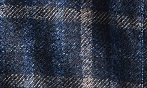 Robert Barakett Emory Plaid Knit Flannel Button-up Shirt Jacket In Blue
