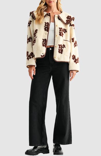 Floral High Pile Fleece Jacket