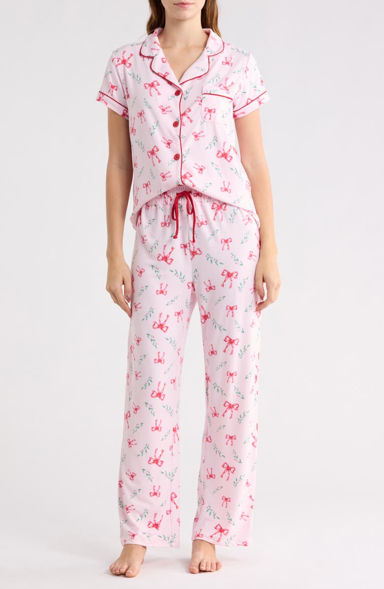 Tart Ginnie Brushed Jersey Pajamas, Main, color, Sprigs N Bows