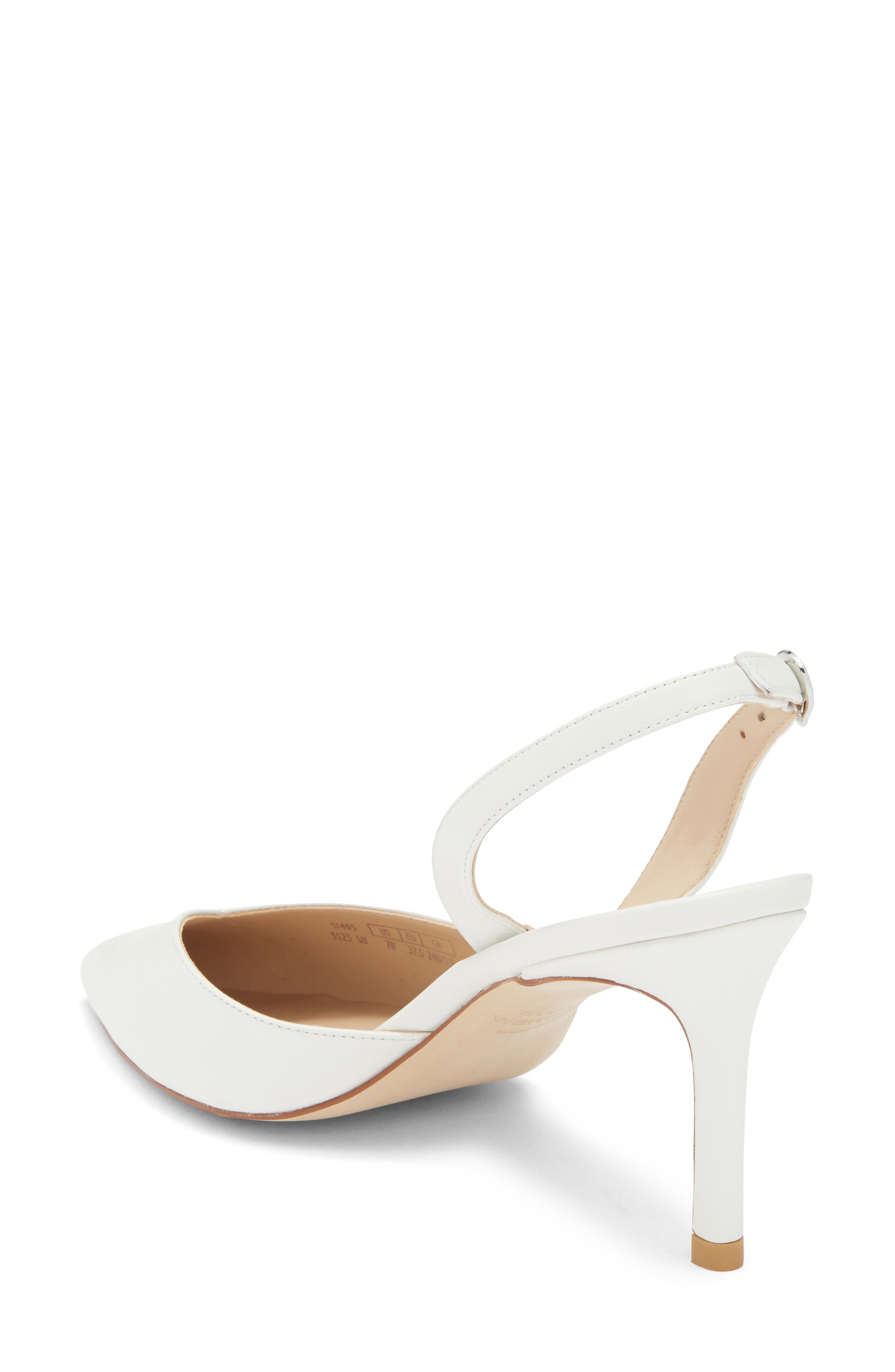 Stuart Weitzman Julia 75 Slingback Pump, Alternate, color, White.