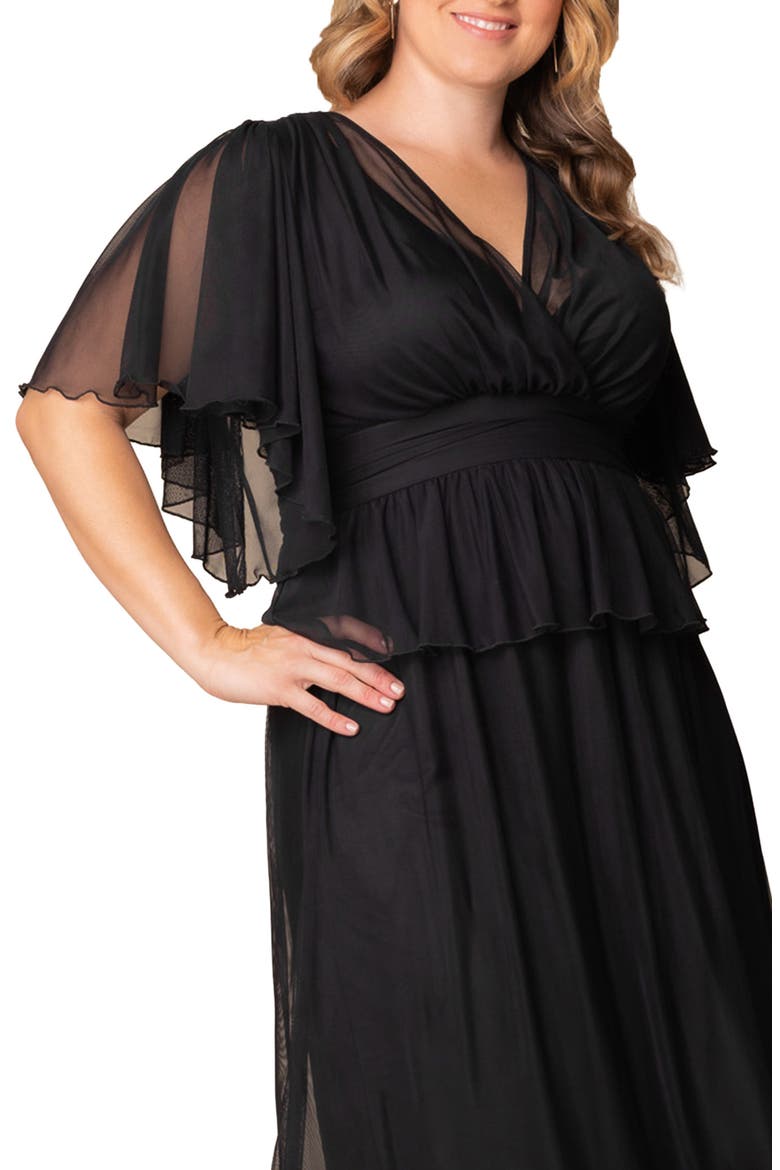 Graceful Tiered Gown, Alternate, color, ONYX