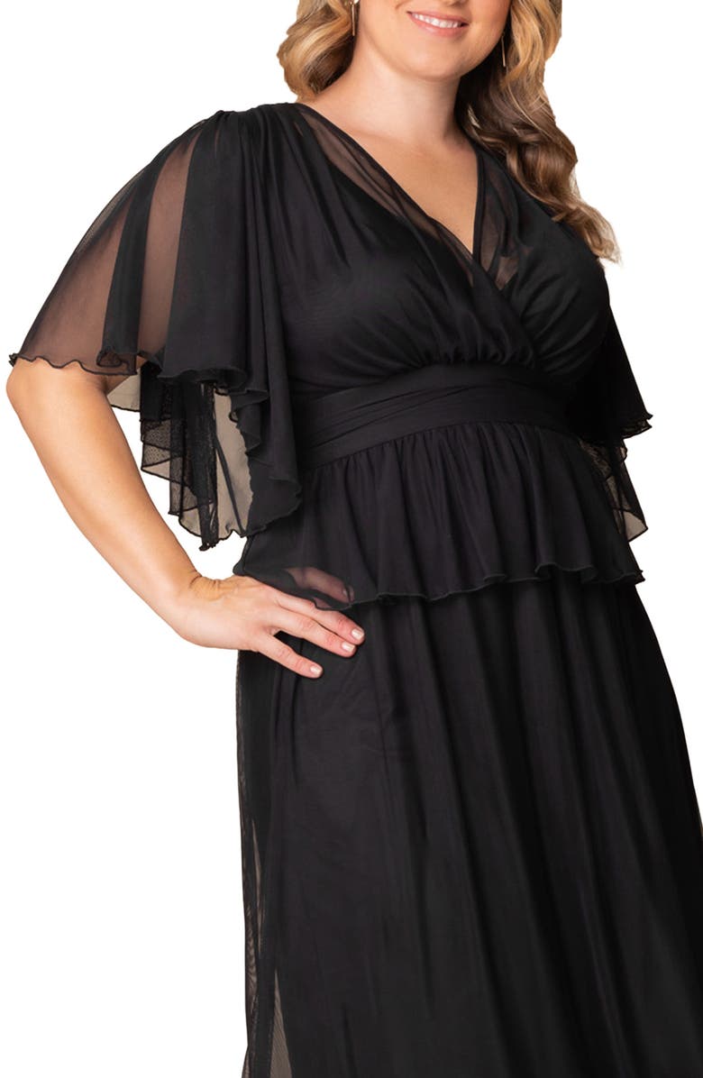 Kiyonna Graceful Tiered Gown, Alternate, color, Onyx