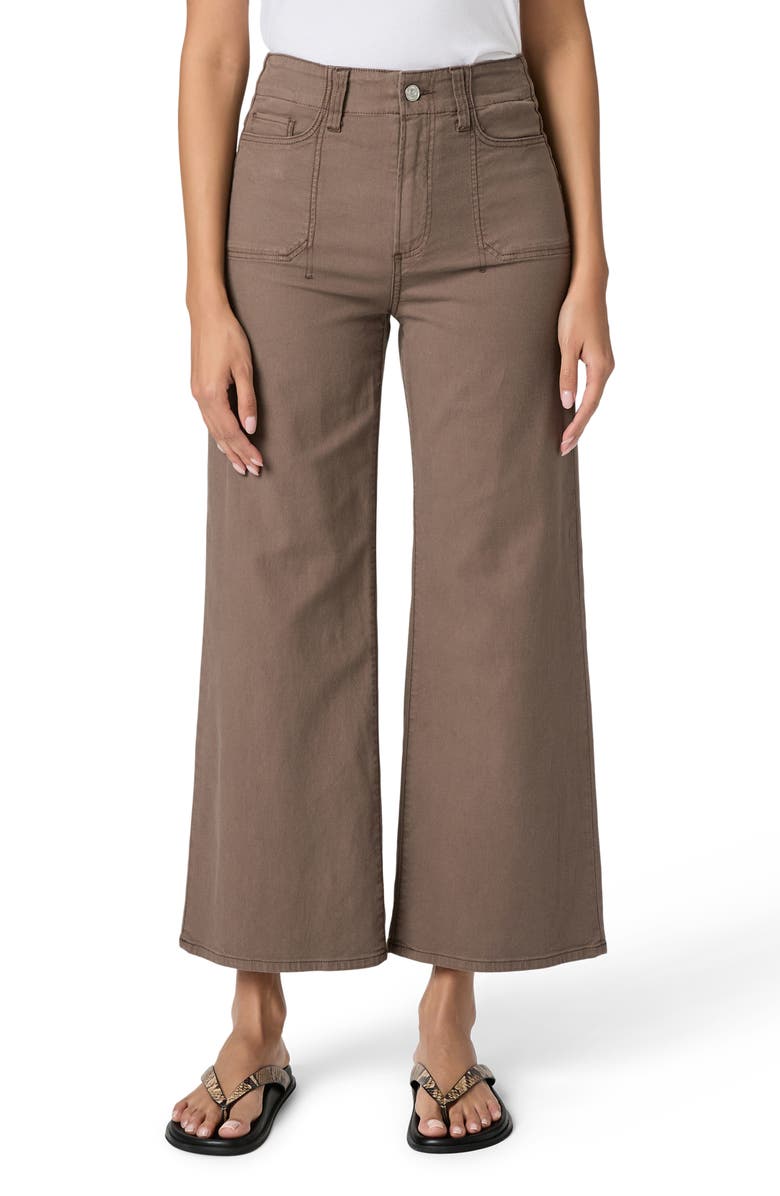 PAIGE Anessa High Waist Ankle Wide Leg Jeans, Main, color, Vintage Mushroom Taupe