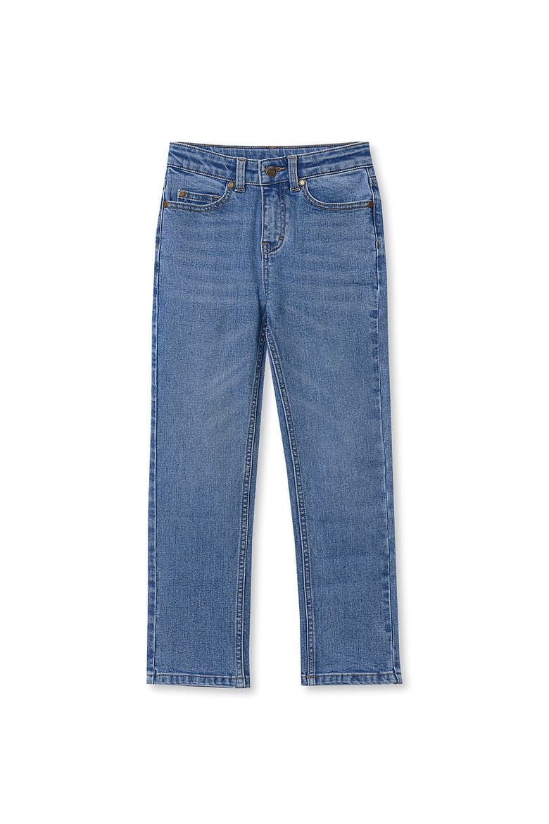 Boys 5 Pocket Iron Knee Lined Jeans, Main, color, Medium Stone Wash